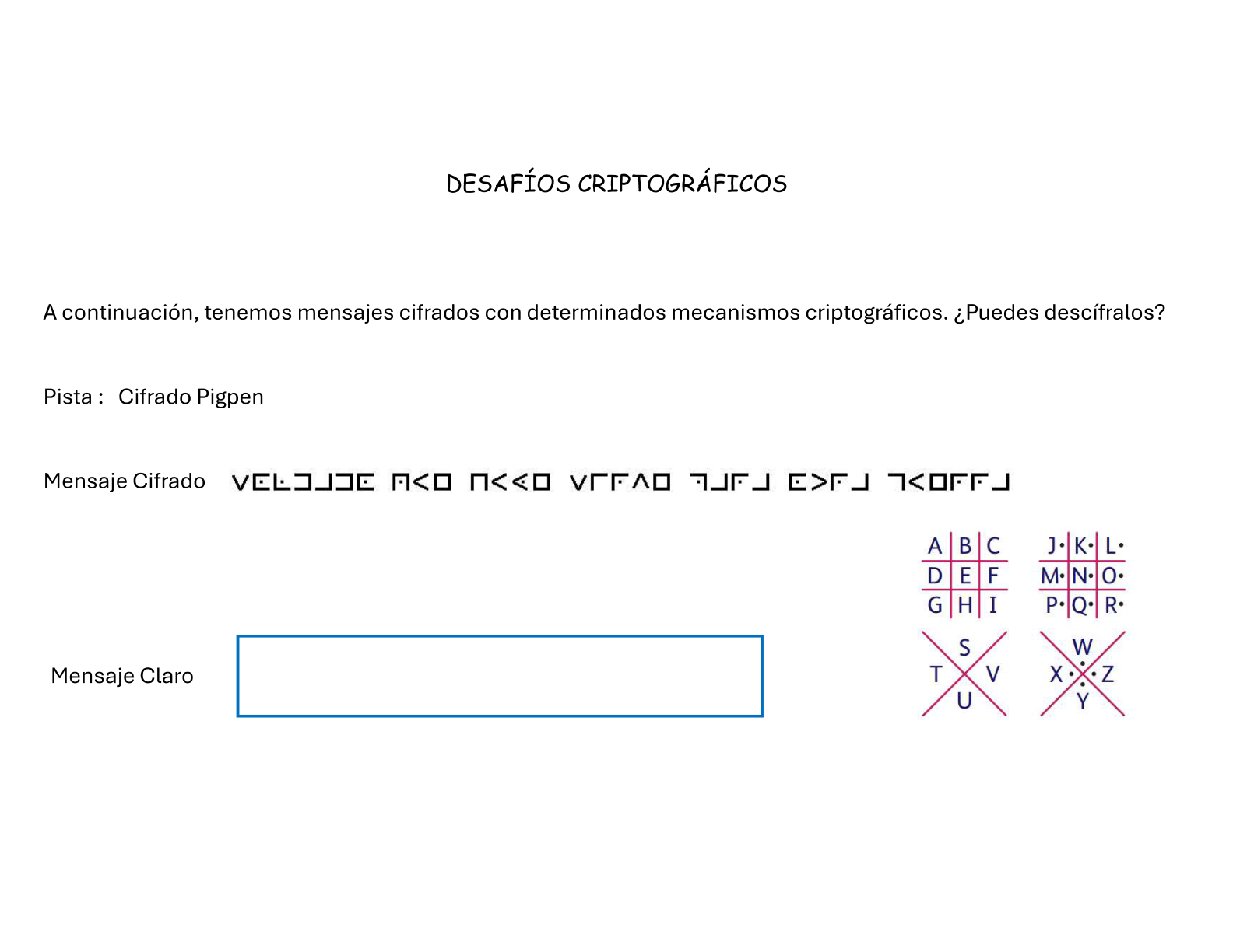 Ejercicio de cifrado Pigpen